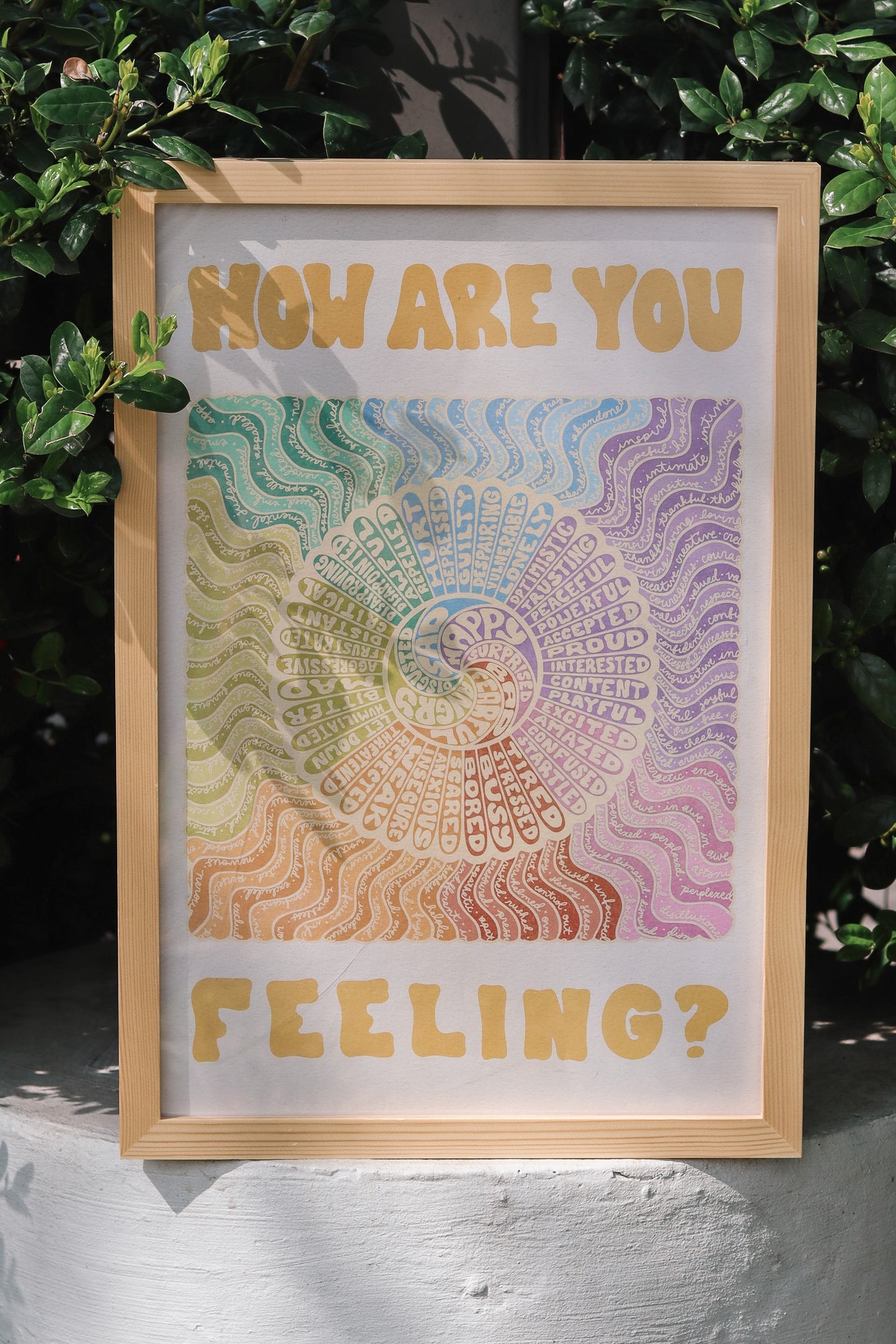 Groovy Feelings Wheel Art Poster